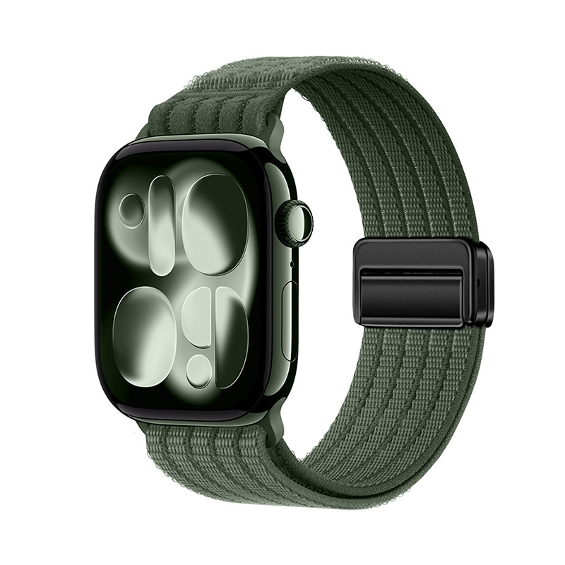 リブナイロン Apple Watchバンド ダークグリーン