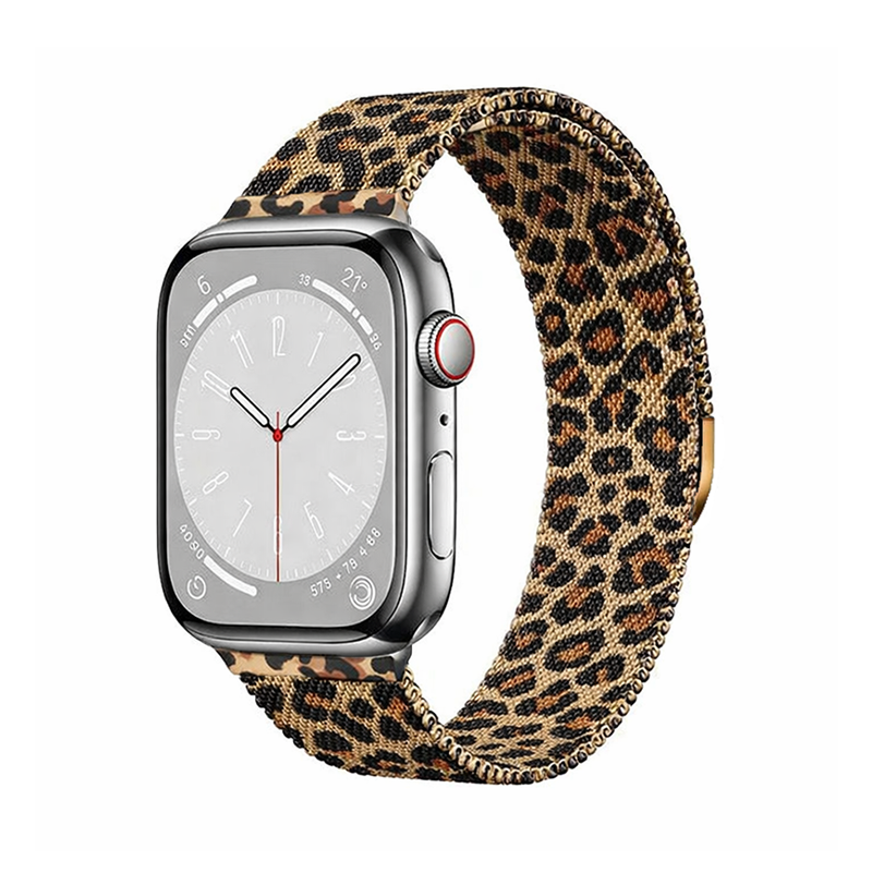 【大人のヒョウ柄】レオパードメッシュメタルバンド【アップルウォッチ】