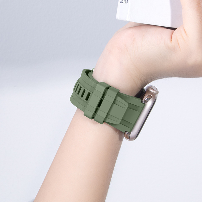 【日常防水対応】ツインラインフッ素ラバーバンド【アップルウォッチ】