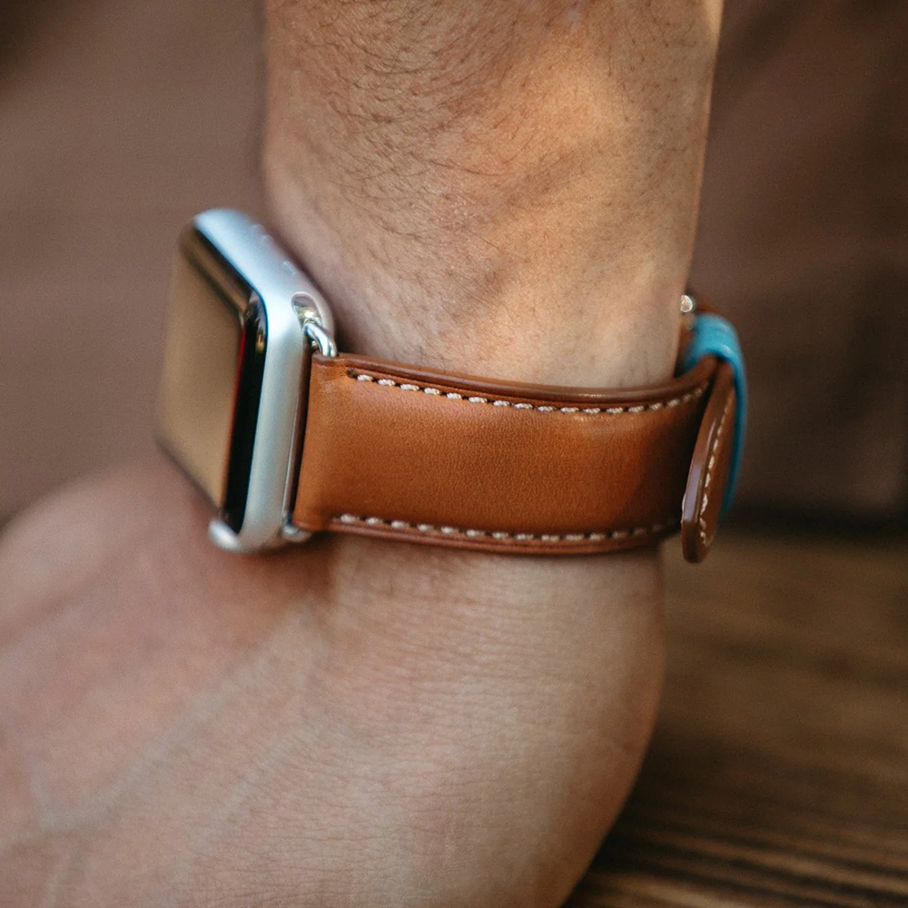 【高級フランス革】フレンチタンレザーバンド【Bluebonnet】