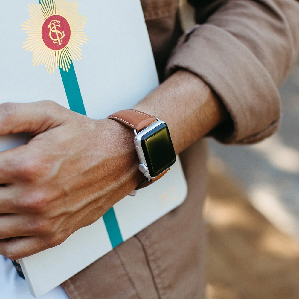 【高級フランス革】フレンチタンレザーバンド【Bluebonnet】