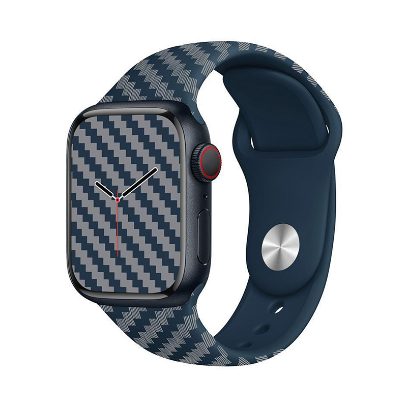 【上質スポーティー】カーボンパターンシリコンバンド【アップルウォッチ】