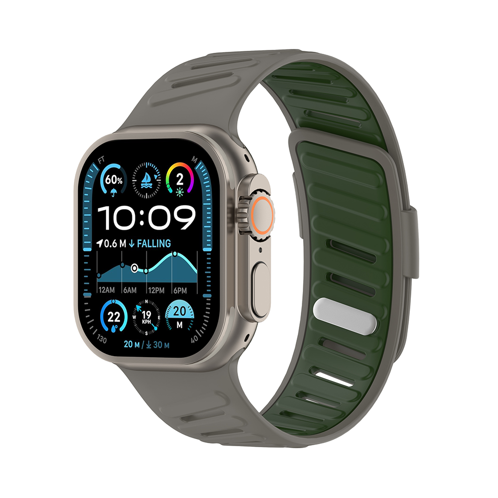 【15色展開】バイカラーベントシリコンバンド【アップルウォッチ】