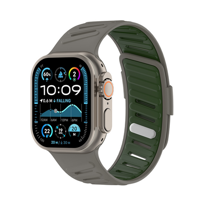 【15色展開】バイカラーベントシリコンバンド【アップルウォッチ】