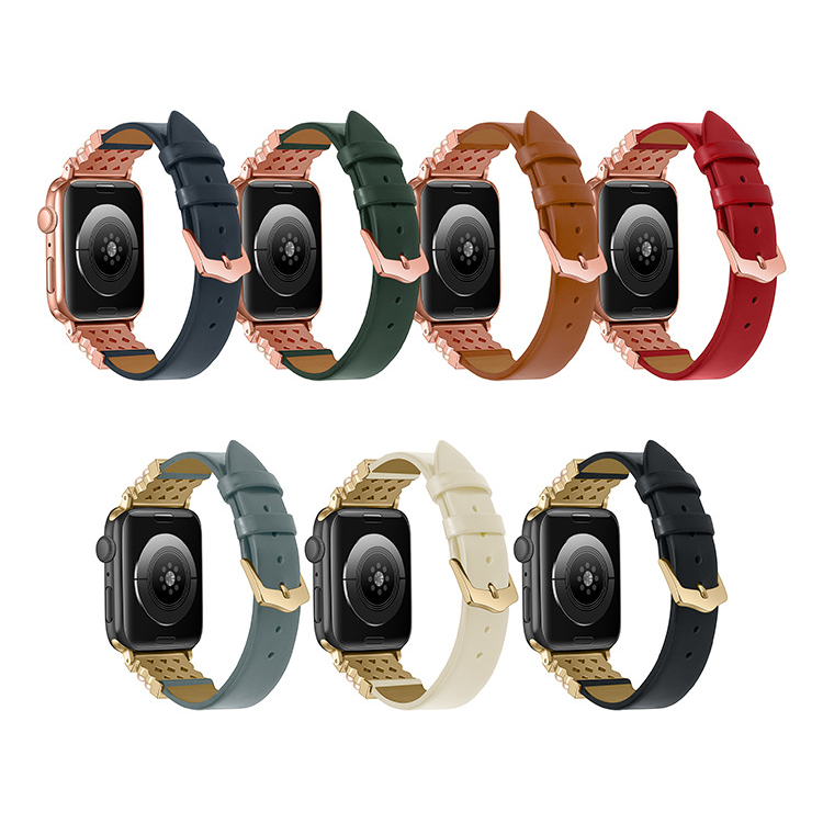 【大人のきらめき】パールアクセントレザーバンド【アップルウォッチ】