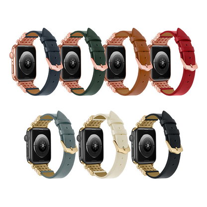 【大人のきらめき】パールアクセントレザーバンド【アップルウォッチ】