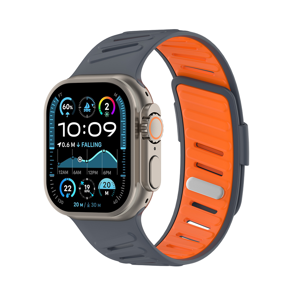 【15色展開】バイカラーベントシリコンバンド【アップルウォッチ】