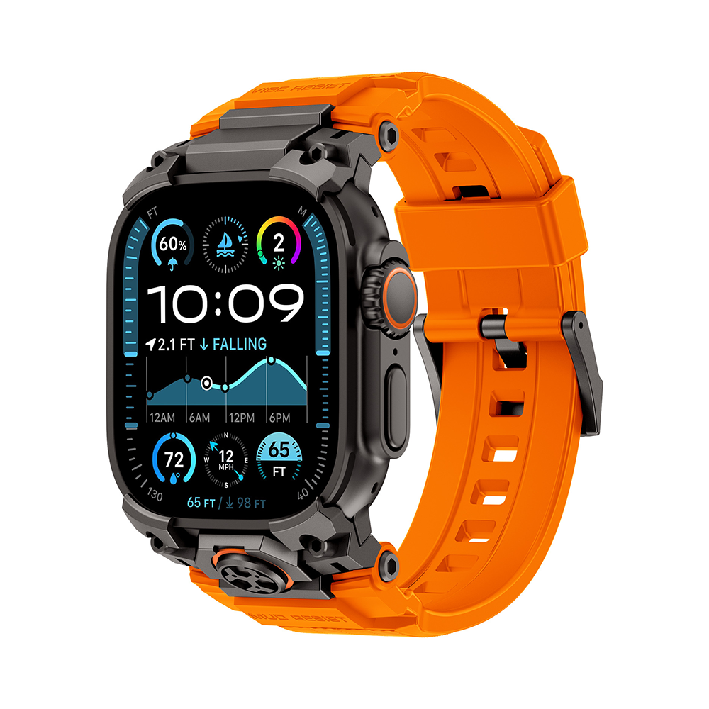 【重厚感MAX】インダストリアルシリコンバンド【アップルウォッチ】