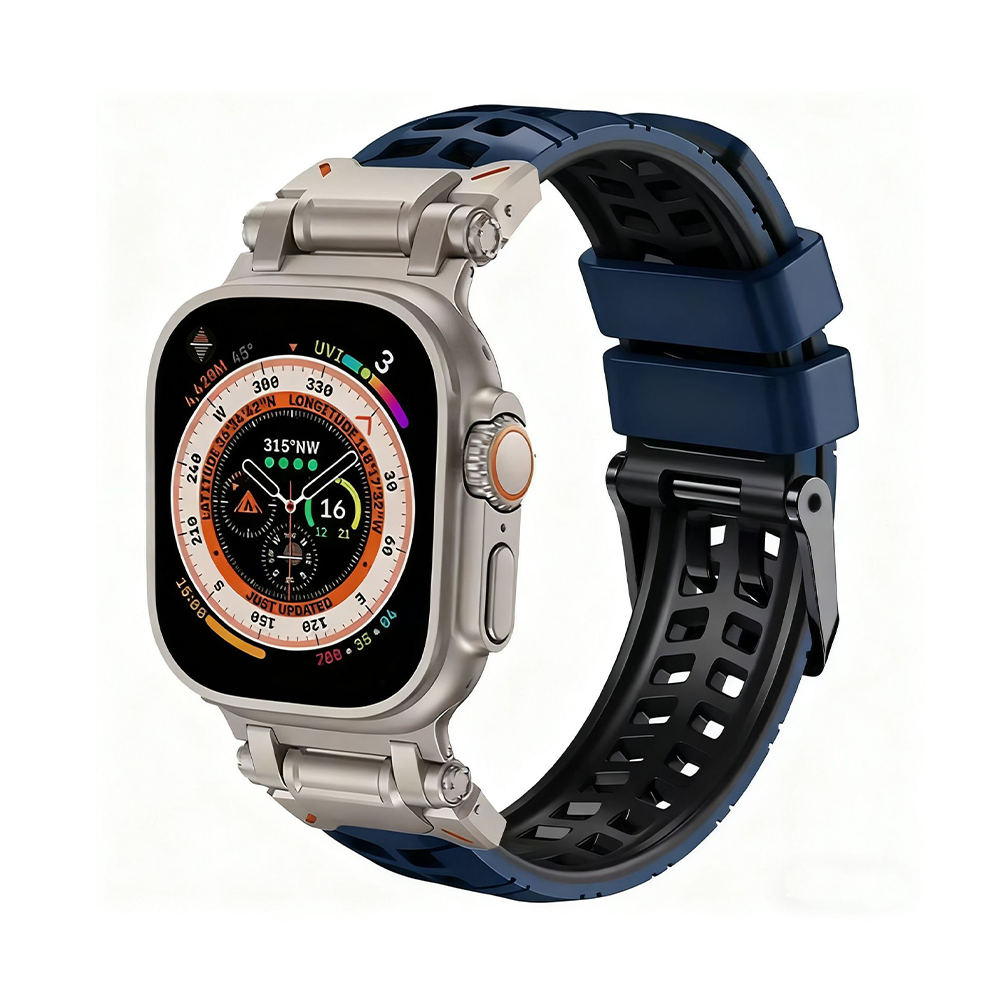 【通気性抜群】ダブルホールシリコンバンド【アップルウォッチ】