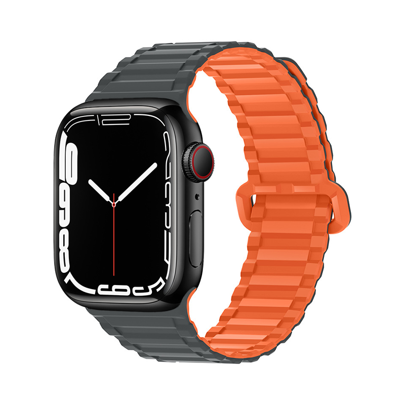【軽量×磁力】マグネットリッジシリコンバンド【アップルウォッチ】