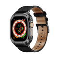 [Integrated Case] ​​Leather Stainless Steel Case Band [Apple Watch]
