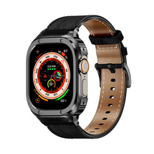 [Integrated Case] ​​Leather Stainless Steel Case Band [Apple Watch]