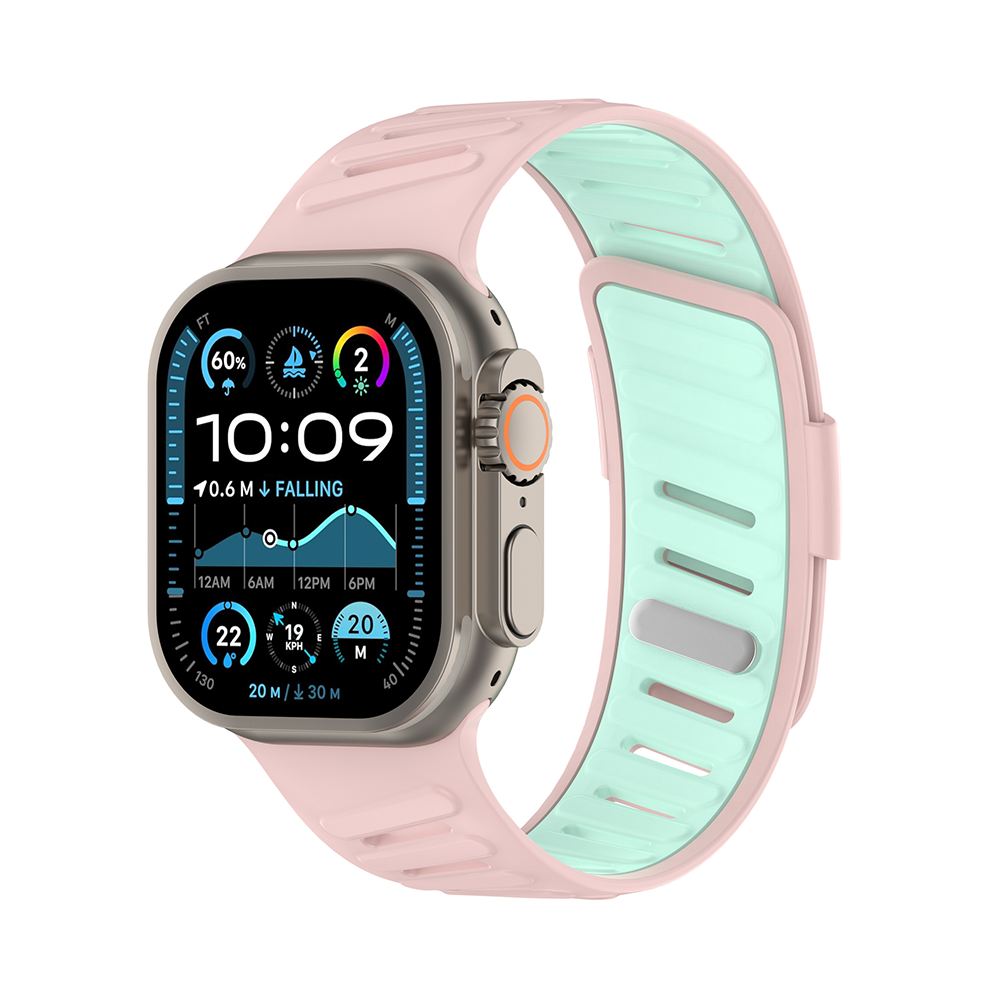 【15色展開】バイカラーベントシリコンバンド【アップルウォッチ】