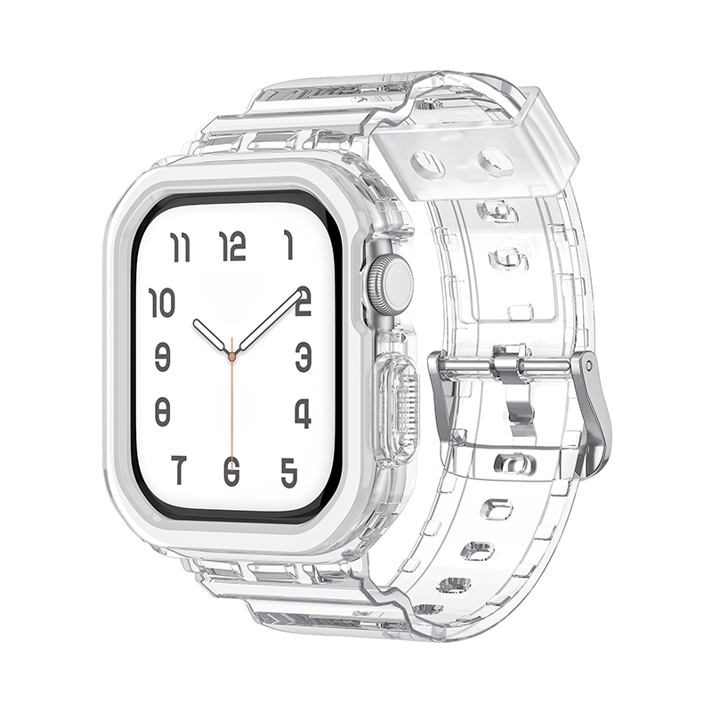 【Series 10/11対応】オールクリアTPU一体型バンド【アップルウォッチ】