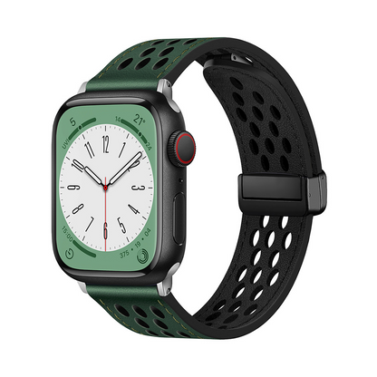 【蒸れにくい】マグエアフローレザーバンド【アップルウォッチ】