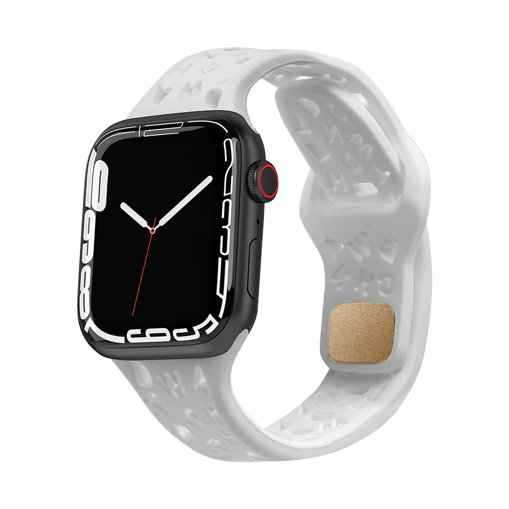 [11 colors available] Typographic silicone band [Apple Watch]