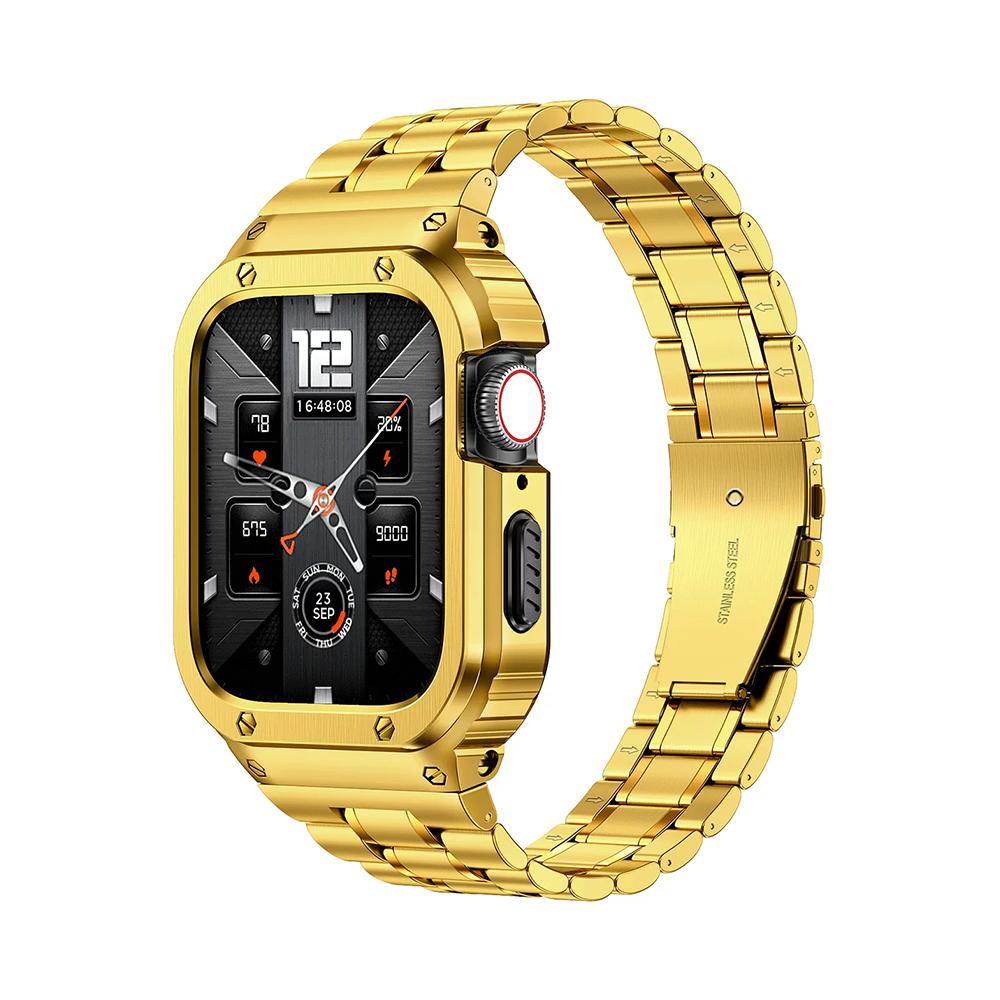 【全5色】タフステンレスケース一体型バンド【アップルウォッチ】