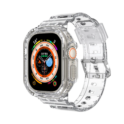 [4 colors available] Clear TPU case integrated band [Apple Watch]