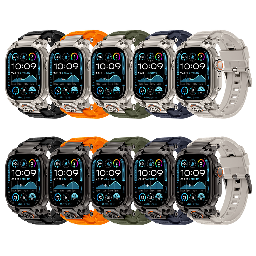 【重厚感MAX】インダストリアルシリコンバンド【アップルウォッチ】