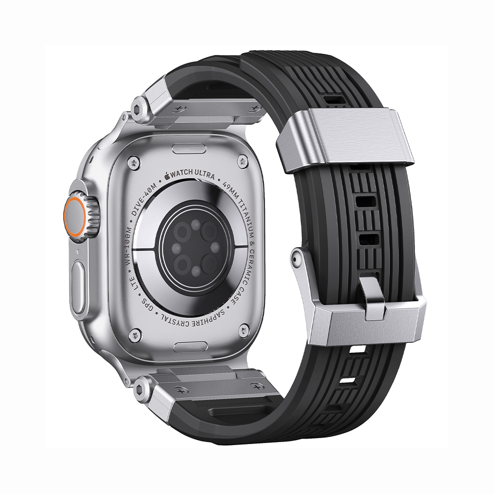 【金属パーツが映える】ラギッドメタルTPUバンド【アップルウォッチ】