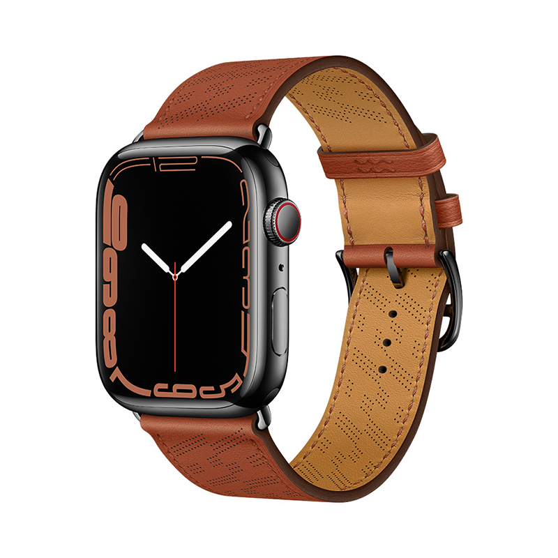 【通気性設計】メッシュパンチングレザーバンド【アップルウォッチ】
