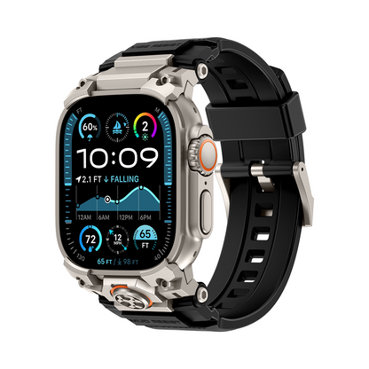 【重厚感MAX】インダストリアルシリコンバンド【アップルウォッチ】