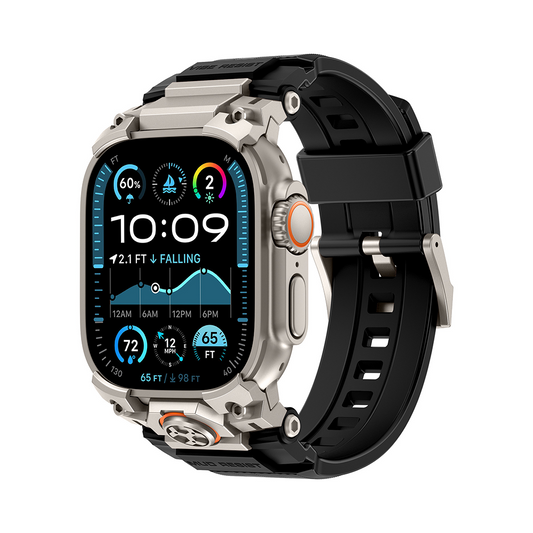 【重厚感MAX】インダストリアルシリコンバンド【アップルウォッチ】