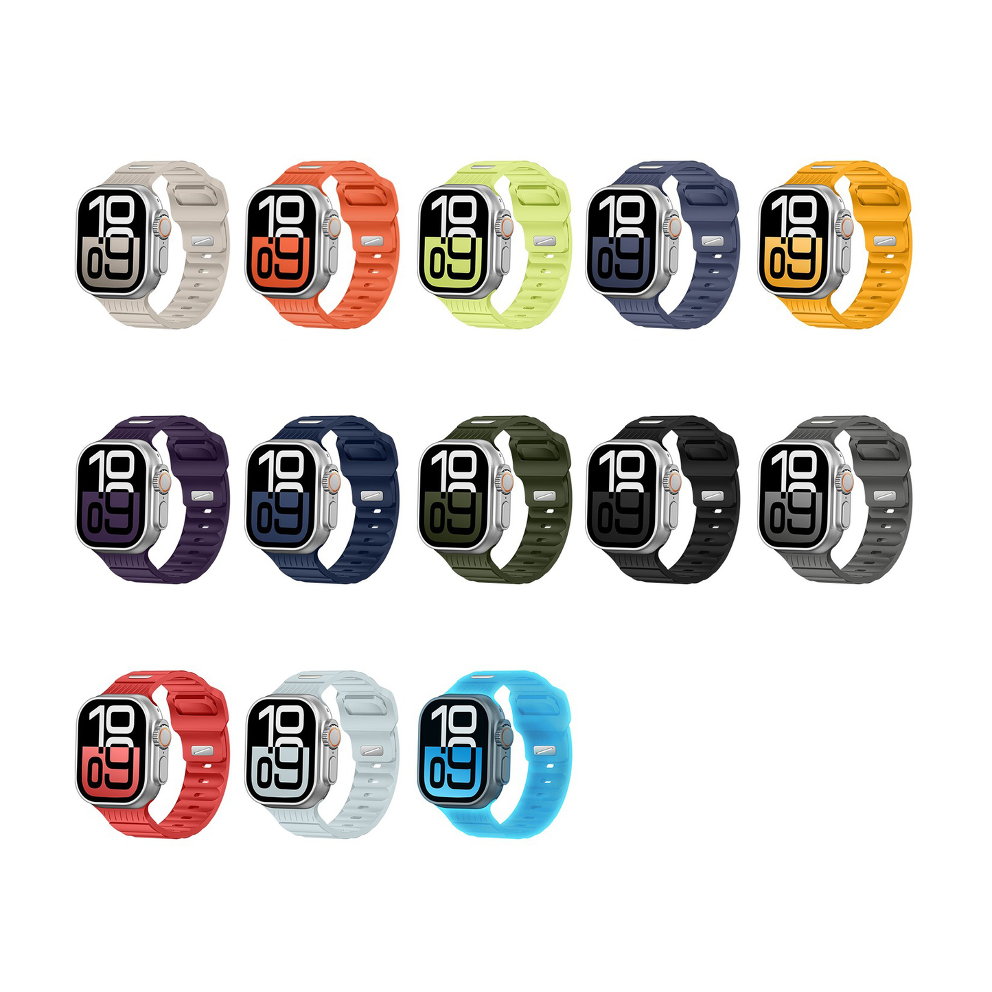 【選べる12色】スマートリブシリコンバンド【アップルウォッチ】