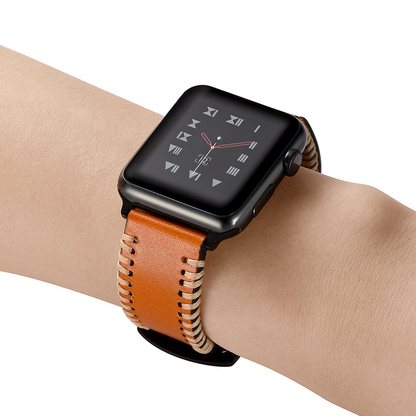 [2 colors available] Twisted stitch leather band [Apple Watch]