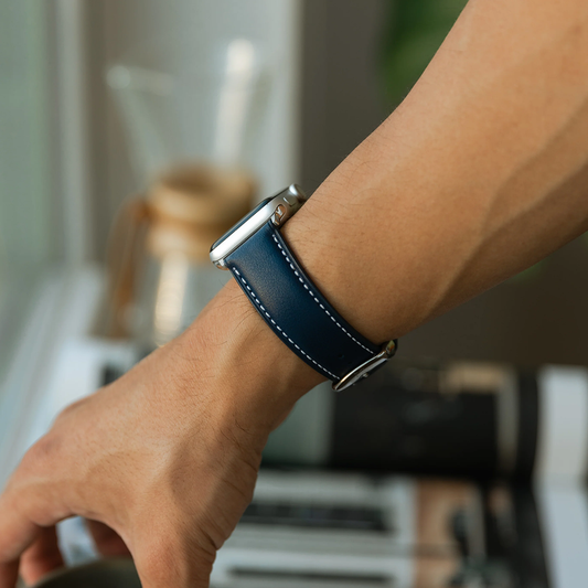 【星の王子さま】イタリアンブルーレザーバンド【Bluebonnet】