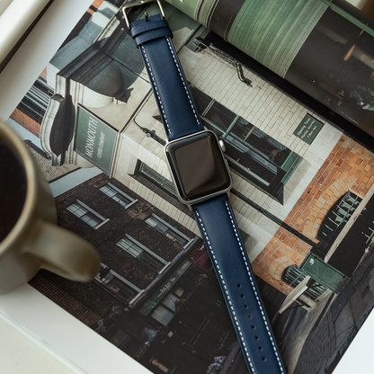 【星の王子さま】イタリアンブルーレザーバンド【Bluebonnet】