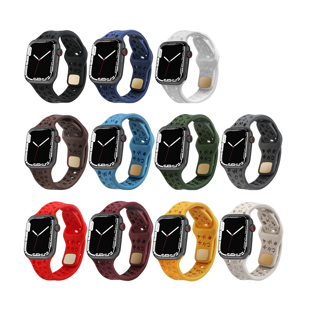 [11 colors available] Typographic silicone band [Apple Watch]