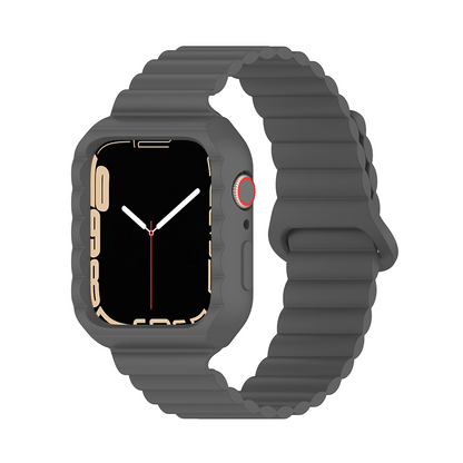 [18 colors available] Magnetic case integrated silicone band [Apple Watch]