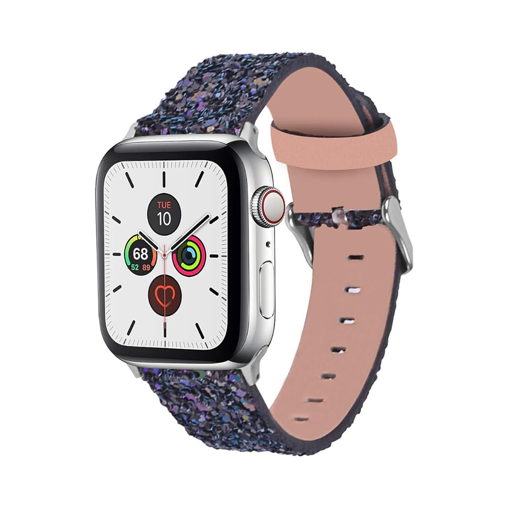 [4 colors available] Glitter sequin leather band [Apple Watch]