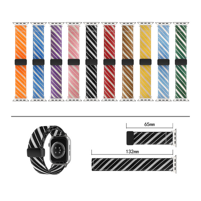 [10 colors available] Striped magnetic nylon band [Apple Watch]