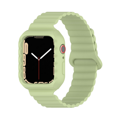 [18 colors available] Magnetic case integrated silicone band [Apple Watch]