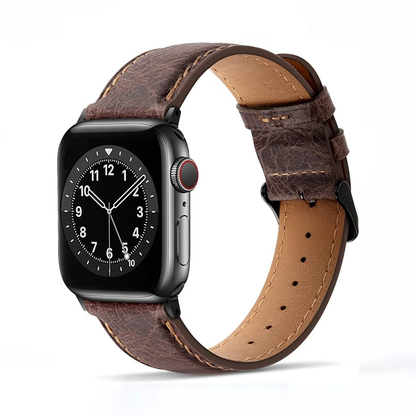 [4 colors available] Stitched leather strap [Apple Watch band]