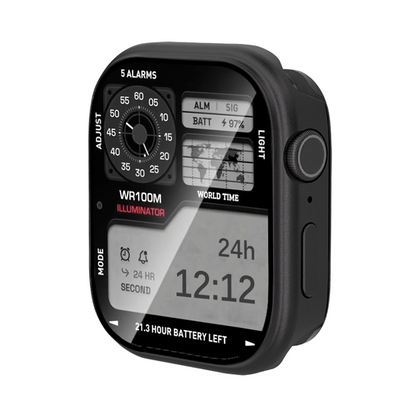 【ガラス付き両面保護】メタリックプロテクターケース【アップルウォッチ】