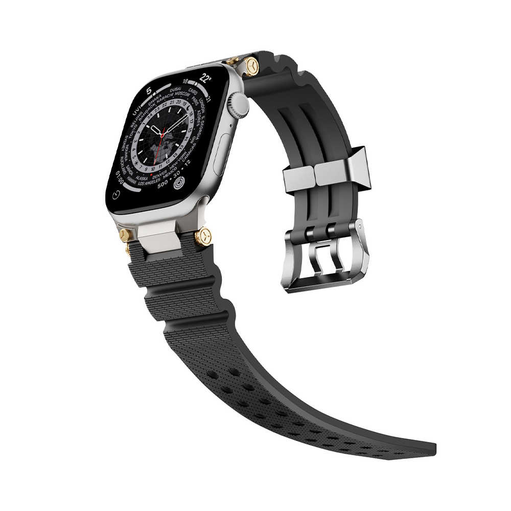 [Latest Model] Metal Gear Silicone Band [Apple Watch]
