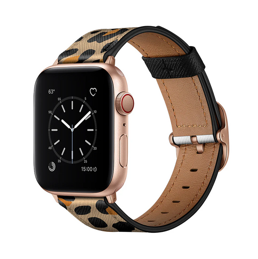 [4 colors available] Pattern printed leather band [Apple Watch]