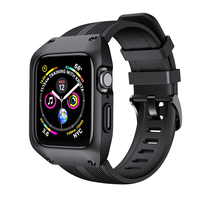 [All 5 colors available with integrated case] Active Guard Silicone Band [Apple Watch]