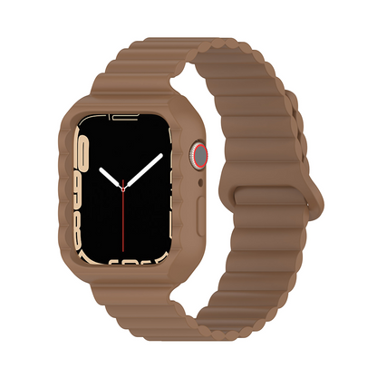 [18 colors available] Magnetic case integrated silicone band [Apple Watch]