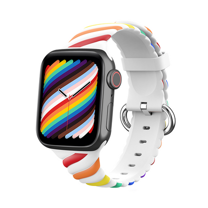 [10 colors available] 2-color twisted silicone band [Apple Watch]