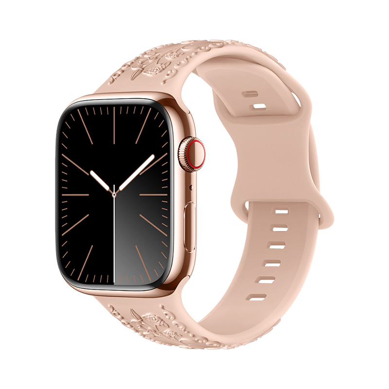 Rose Embossed Silicone Band for Apple Watch (24 Colors Available)
