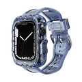 [6 colors available with integrated case] Large wave clear band [Apple Watch]