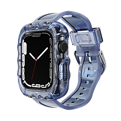 [6 colors available with integrated case] Large wave clear band [Apple Watch]