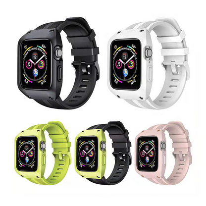 [All 5 colors available with integrated case] Active Guard Silicone Band [Apple Watch]