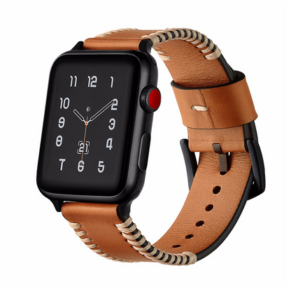 [2 colors available] Twisted stitch leather band [Apple Watch]