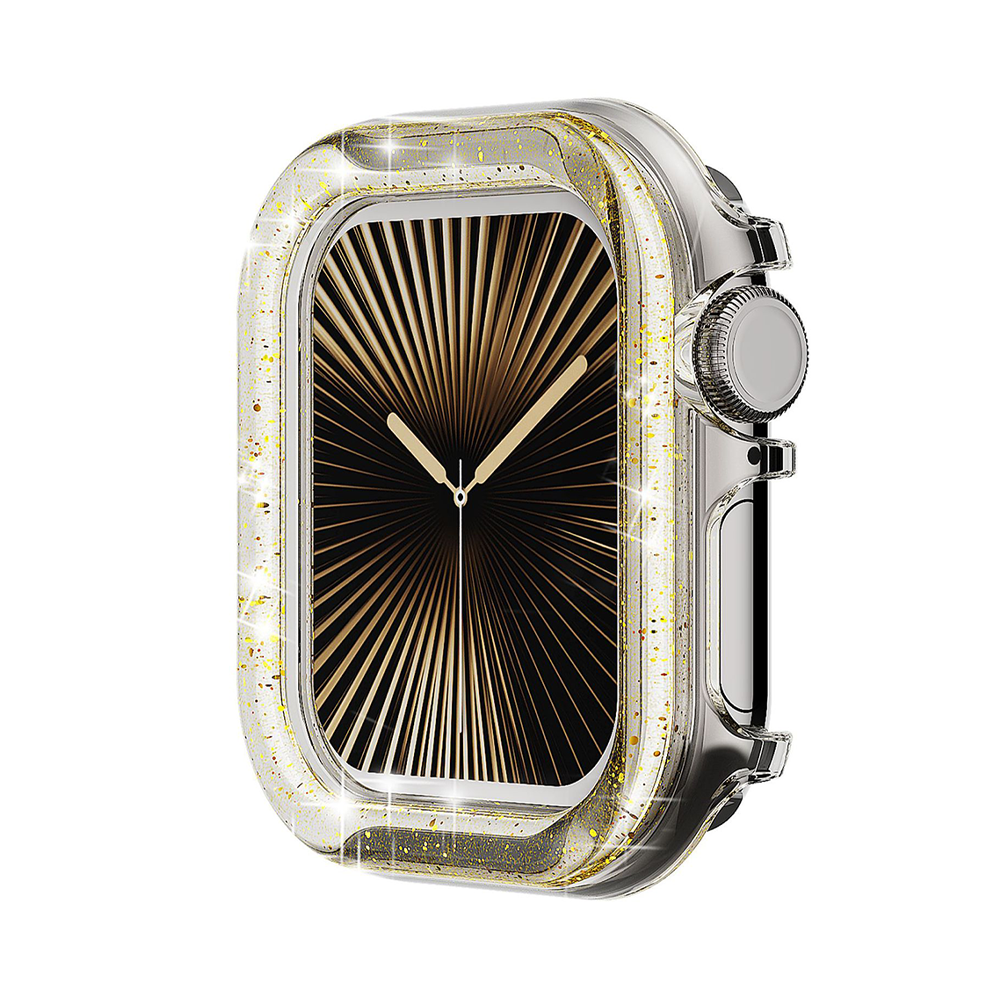 【華やかアクセ】ラメクリアカバーケース【アップルウォッチ】
