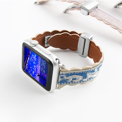 [4 colors available] Needlework leather band [Apple Watch]